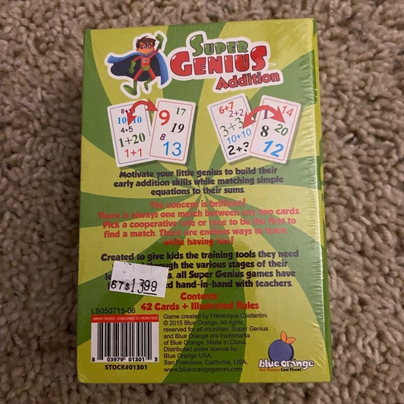 NWT: Blue Orange Addition Game - Picture 4 of 4